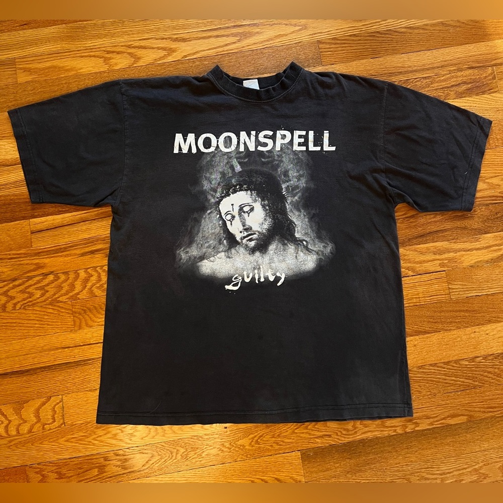 90s Moonspell Guilty Vintage T-Shirt Rare Band Tee Gothic Metal Portuguese Xl